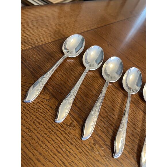 Springtime Set Of 6 Serving Tablespoons 1847 Rogers Bros International 1957 - Picture 2 of 8